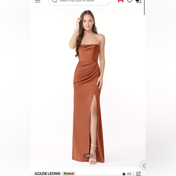 Azazie Leonis Dress in Cedar Rose - Size 10 (chest sized down to Size 8) - Picture 2 of 4